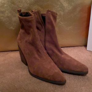 Brown Suede Booties
